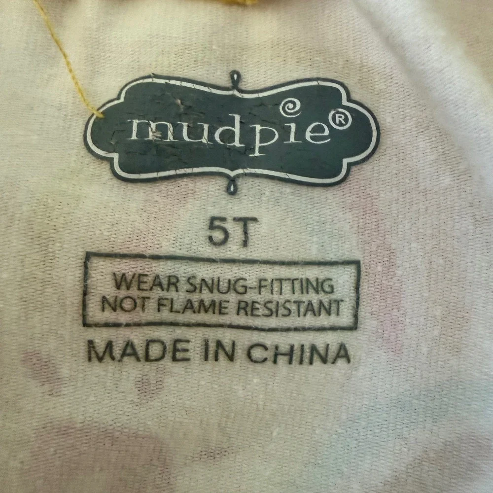Mud‎ Pie Rainbow Sun Cloud Pajamas Long Sleeve Henley Top Pants Set